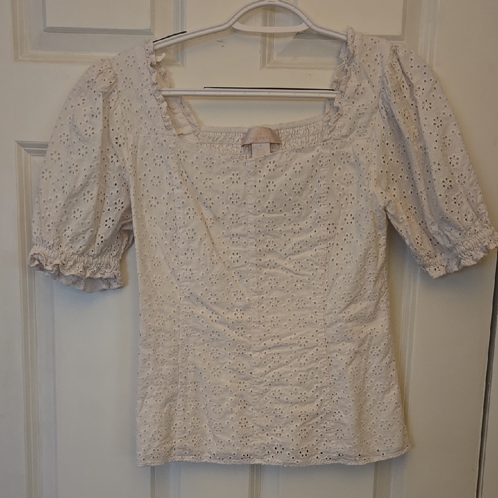 Rachel Parcell White Eyelet Top